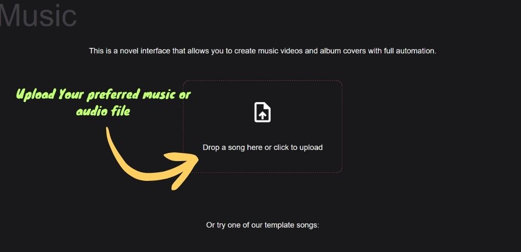 Neural Frames Interface, Step 1, Upload Music